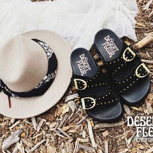 Girasol platform black sandal